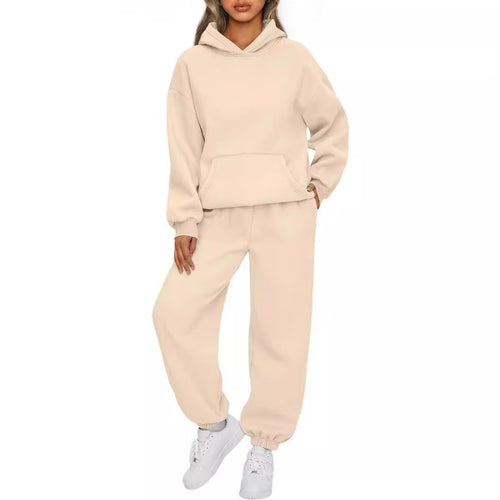 Damen nan Boxy-Hoodie und Palazzo-Jogger Set mit elastischem Knöchelbund Shop Nory
