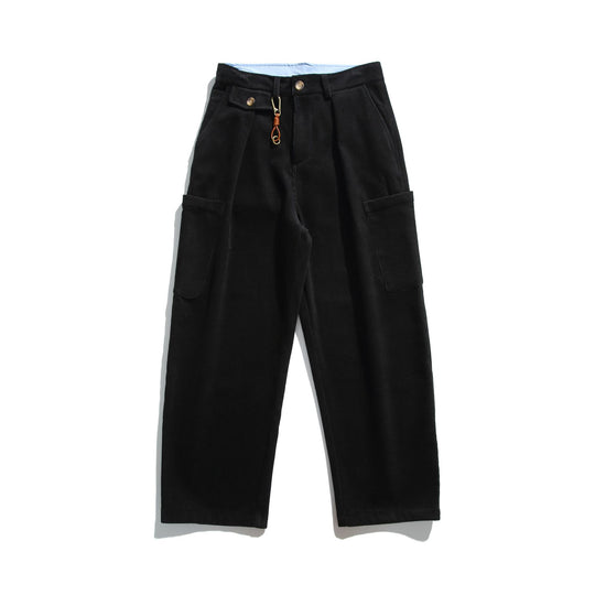 Herren Cord‑Cargo‑Hose mit hoher Taille, weitem Bein und aufgesetzten Pattentaschen Shop Nory
