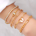 Damen Armband-Set mit funkelnden Akzenten und zarten Design-Elementen Shop Nory