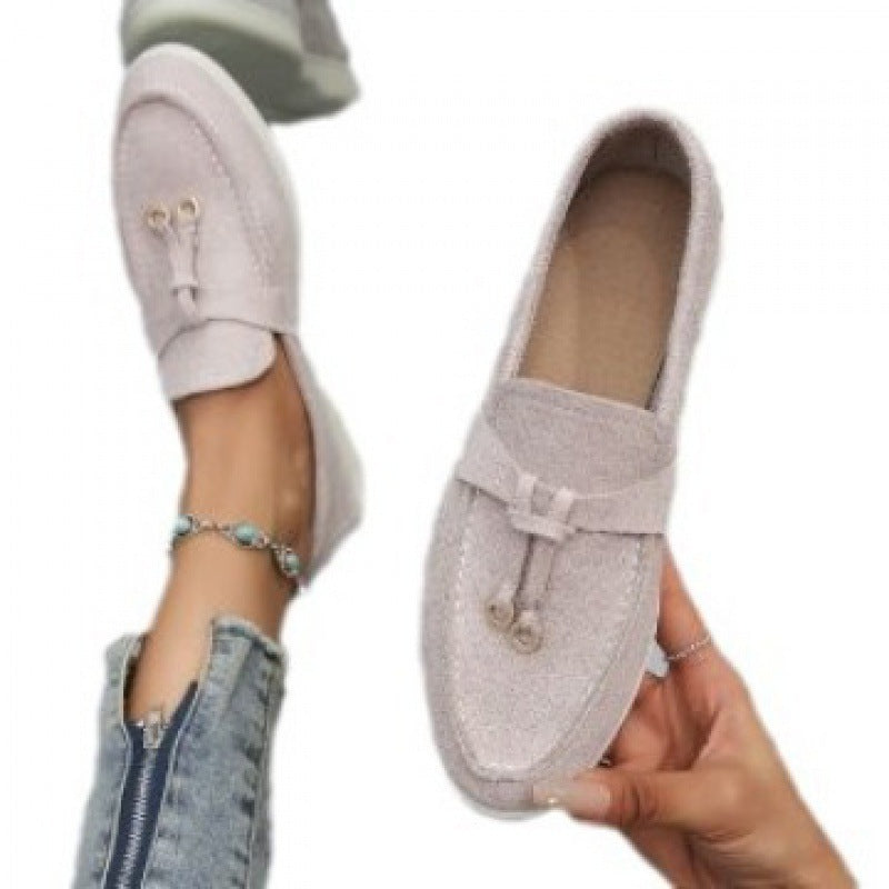 Damen elegante Mokassin-Loafer mit dekorativer Ringschlaufe, weichem Komfortfußbett und flexibler Leichtsohle Shop Nory