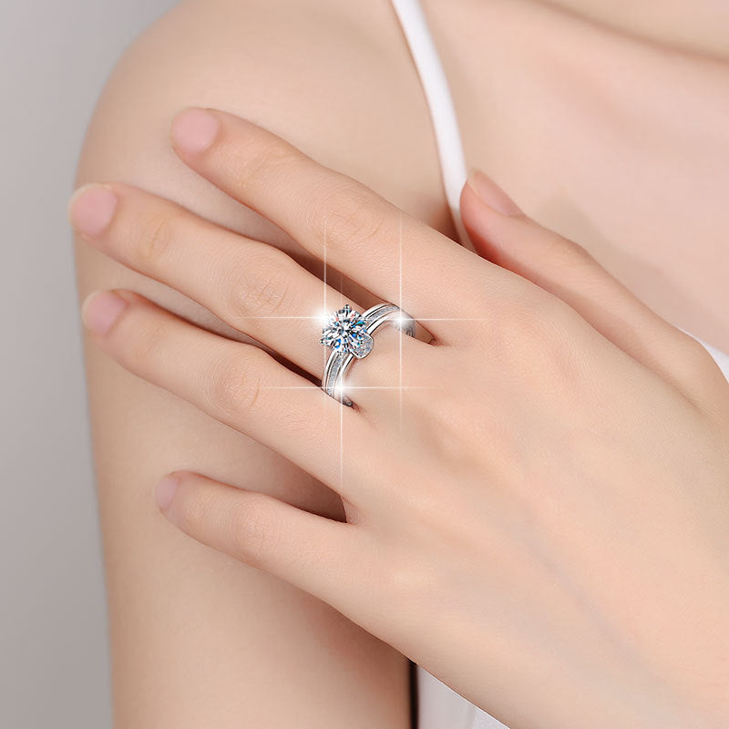 Damen Verlobungsring mit kunstvollem Design und funkelndem Zirkonia Shop Nory