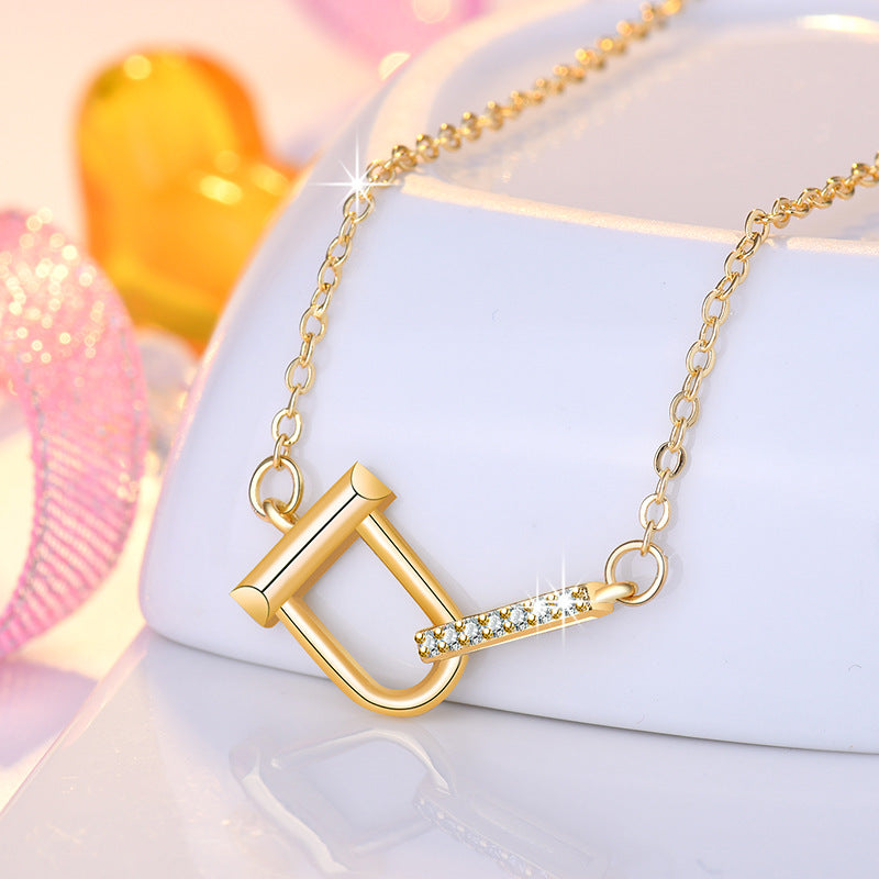 Damen Halskette mit kunstvollem Schnallenanhänger und funkelndem Zirkonia Shop Nory