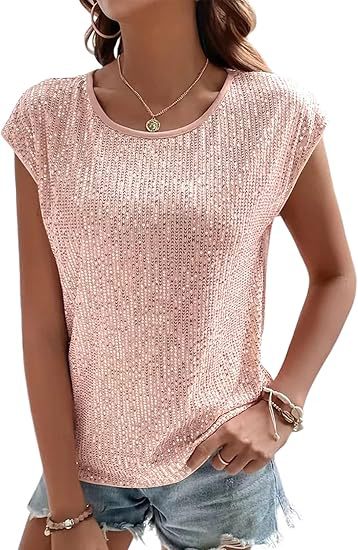 Damen Glamouröses Paillettenshirt