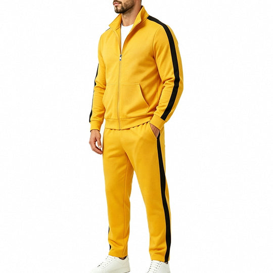 Herren Sportliches Trainingsanzug-Set mit Kontraststreifen, Reißverschlussjacke und Jogginghose Shop Nory