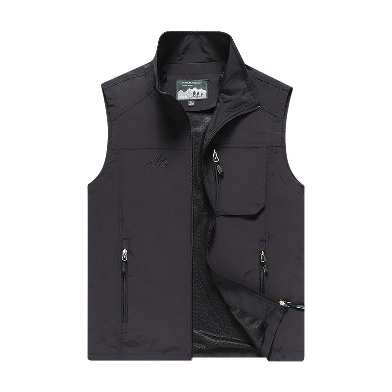 Herren Outdoor-Utility-Weste mit Mesh-Futter, wasserabweisender Nylonoberfläche und Multifunktionstaschen Shop Nory