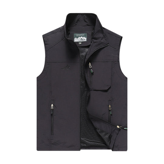 Herren Outdoor-Utility-Weste mit Mesh-Futter, wasserabweisender Nylonoberfläche und Multifunktionstaschen Shop Nory