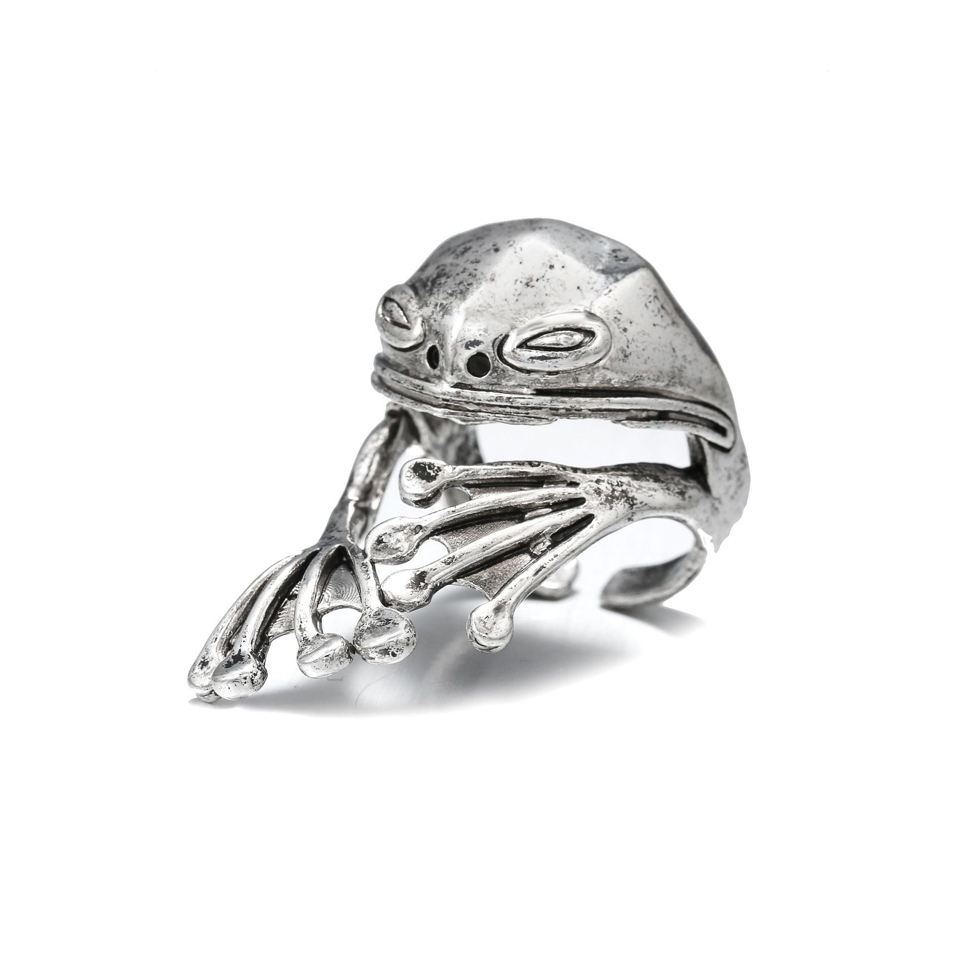 Damenring mit detailreicher Froschgestaltung Shop Nory