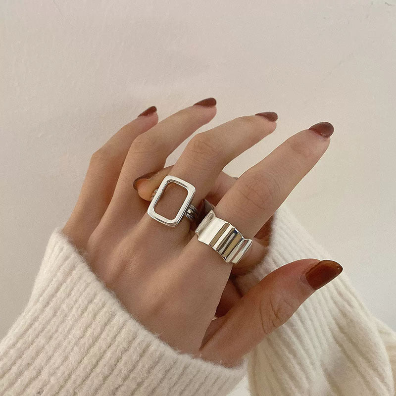 Damen geometrischer Trendring mit offener Fassung Shop Nory