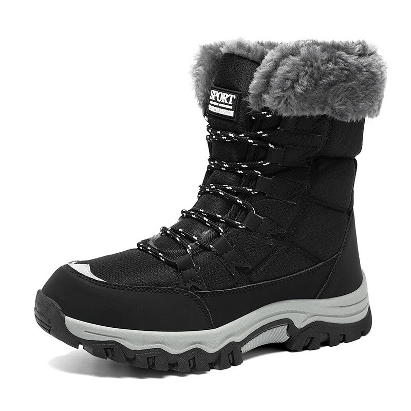 Damen Wasserdichte gefütterte Thermo-Wanderschuhe mit Kunstfellkragen Shop Nory