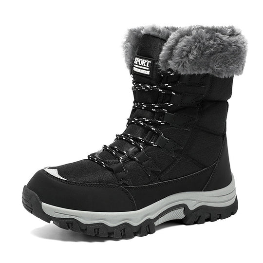 Damen Wasserdichte gefütterte Thermo-Wanderschuhe mit Kunstfellkragen Shop Nory