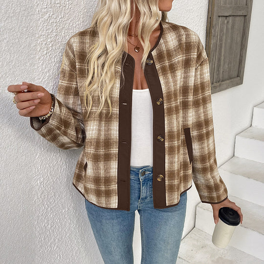 Damen Fleecejacke im karomuster Shop Nory