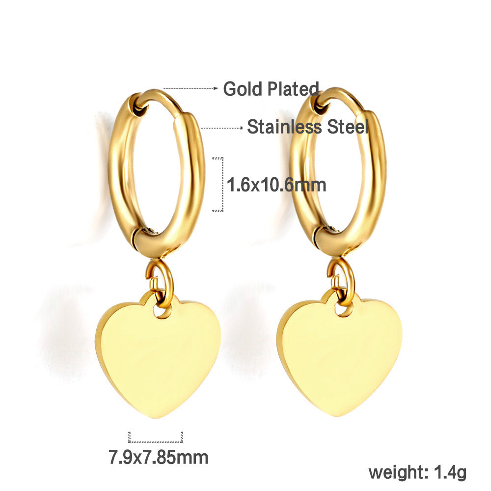 Damen Hängende Ohrstecker aus goldplattiertem Edelstahl mit elegantem Stabdesign Shop Nory