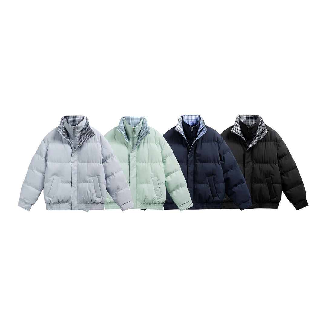 Herren Gefütterte Stepp‑Bomberjacke mit kariertem Innenkragen und elastischem Saum Shop Nory