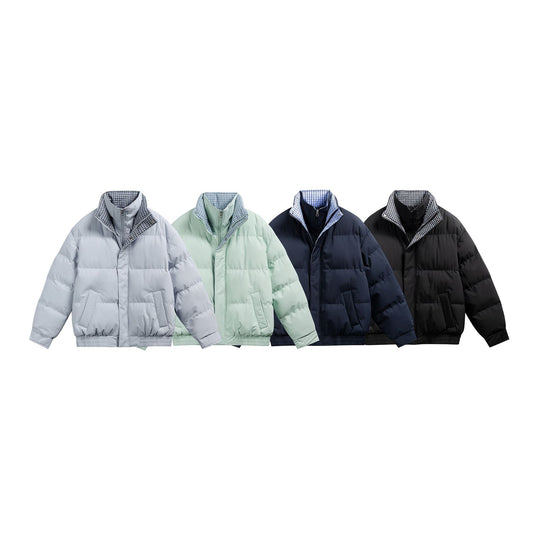Herren Gefütterte Stepp‑Bomberjacke mit kariertem Innenkragen und elastischem Saum Shop Nory