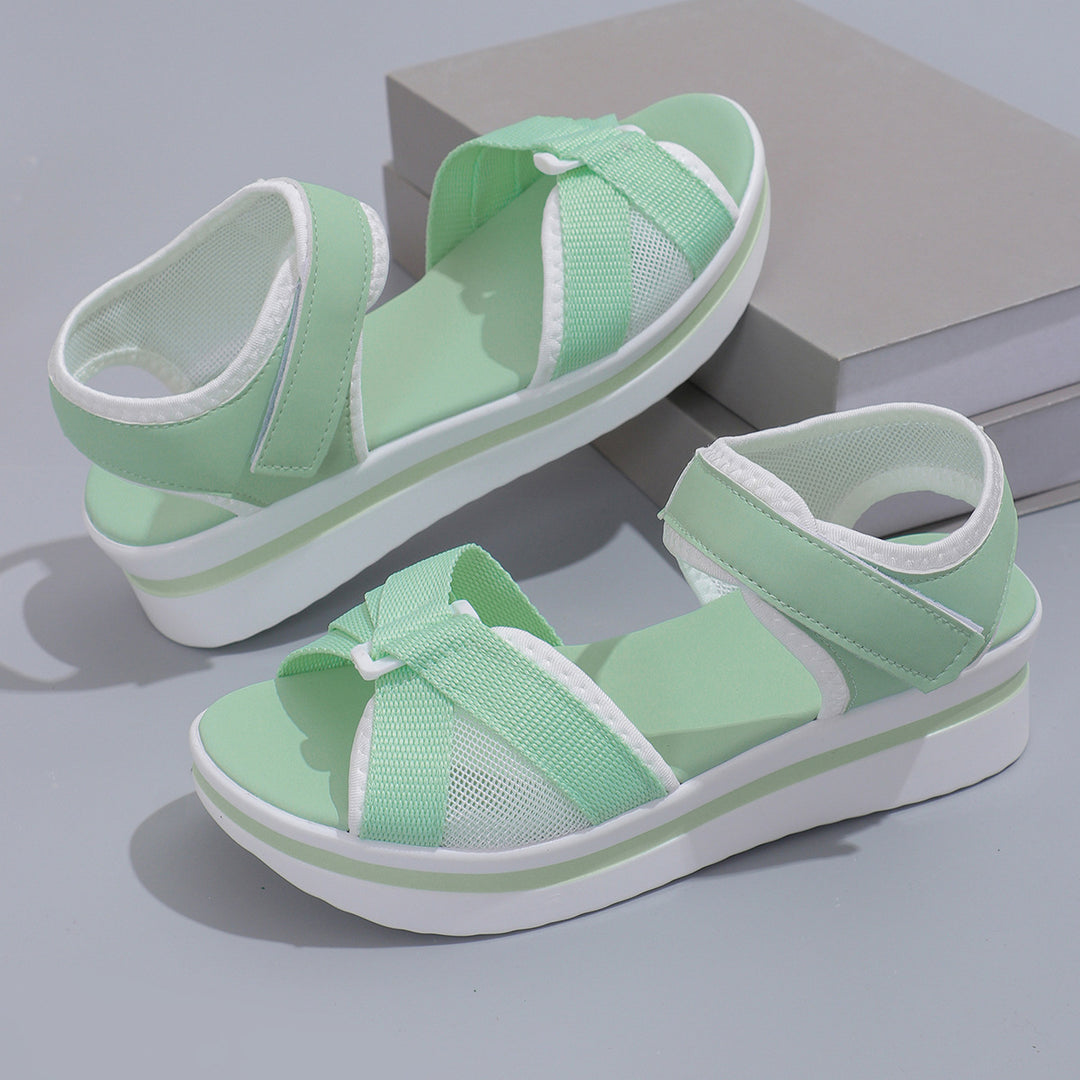 Damen Plateau-Sandalen mit verstellbarem Klettverschluss und atmungsaktivem Mesh Shop Nory