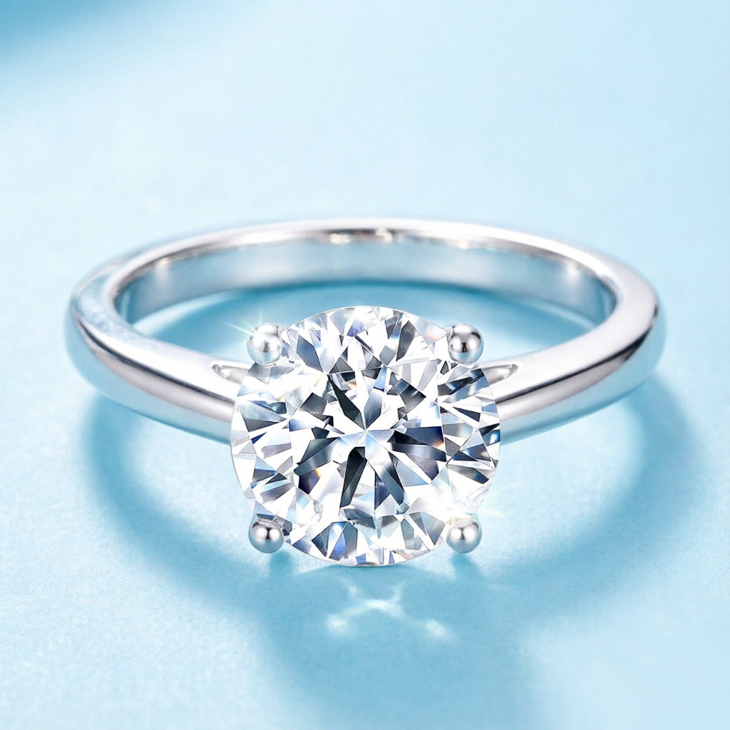 Damen Verlobungsring mit funkelndem Solitär und filigraner Zirkonia-Fassung Shop Nory