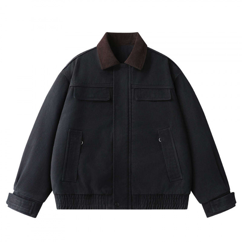 Herren Oversized Canvas-Blouson mit Cordkragen, verdeckter Frontleiste und gerafftem Saum Shop Nory
