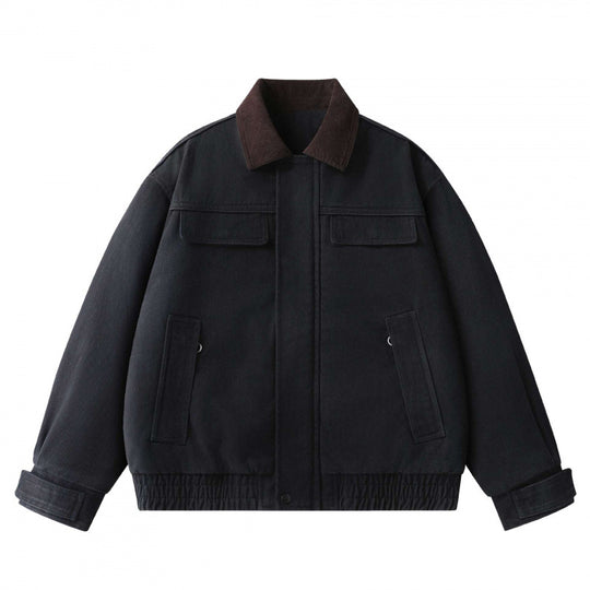 Herren Oversized Canvas-Blouson mit Cordkragen, verdeckter Frontleiste und gerafftem Saum Shop Nory