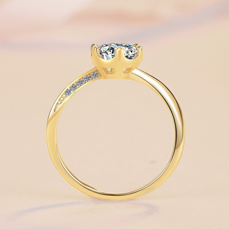 Damen eleganter Solitärring mit funkelndem Kristall und hochwertigem Design Shop Nory