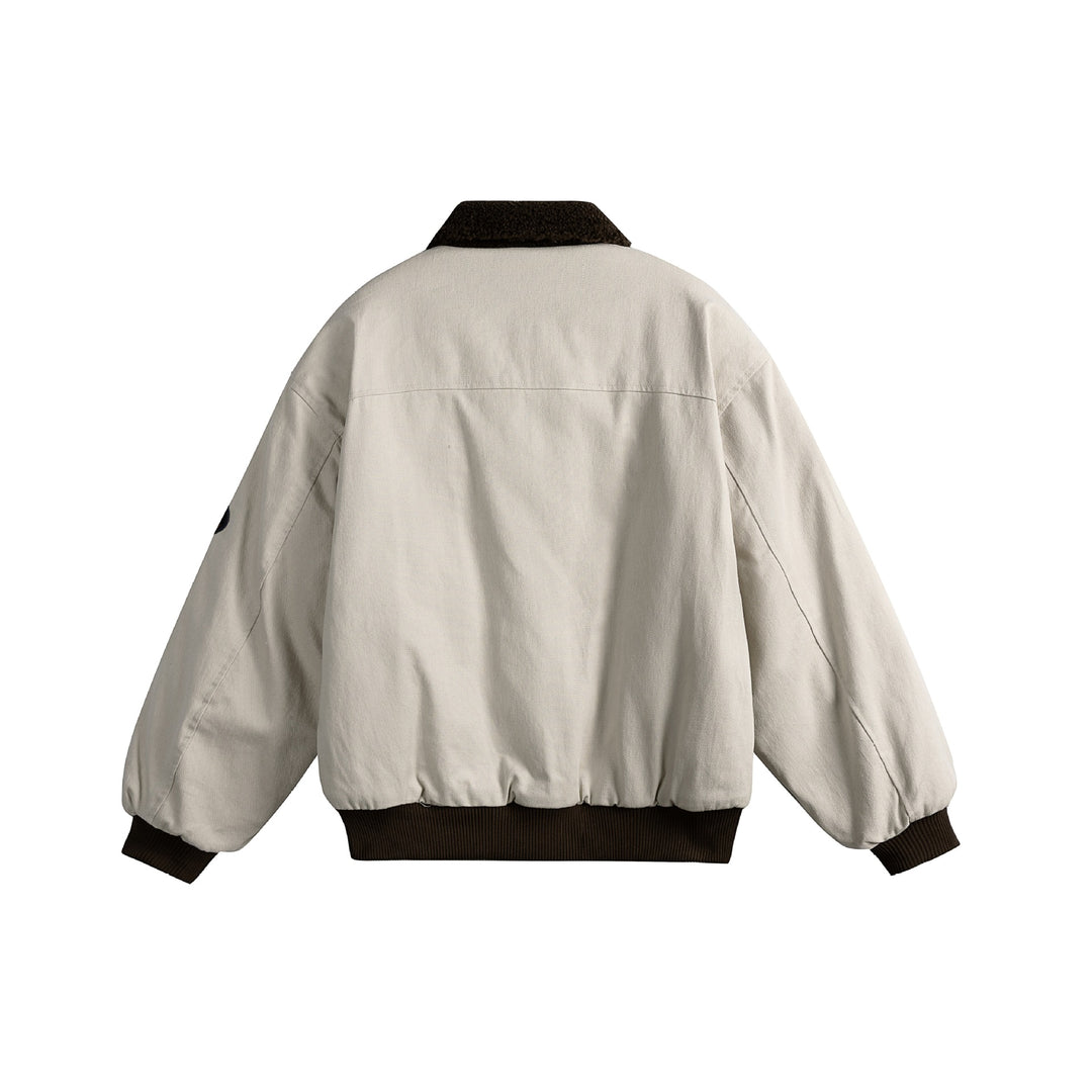 Unisex Boxy‑Bomberjacke mit Teddykragen, Cordoptik und Utility‑Taschen Shop Nory