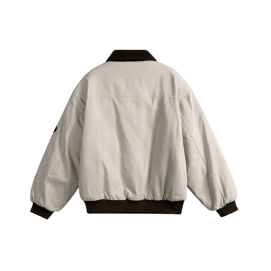 Unisex Boxy‑Bomberjacke mit Teddykragen, Cordoptik und Utility‑Taschen Shop Nory