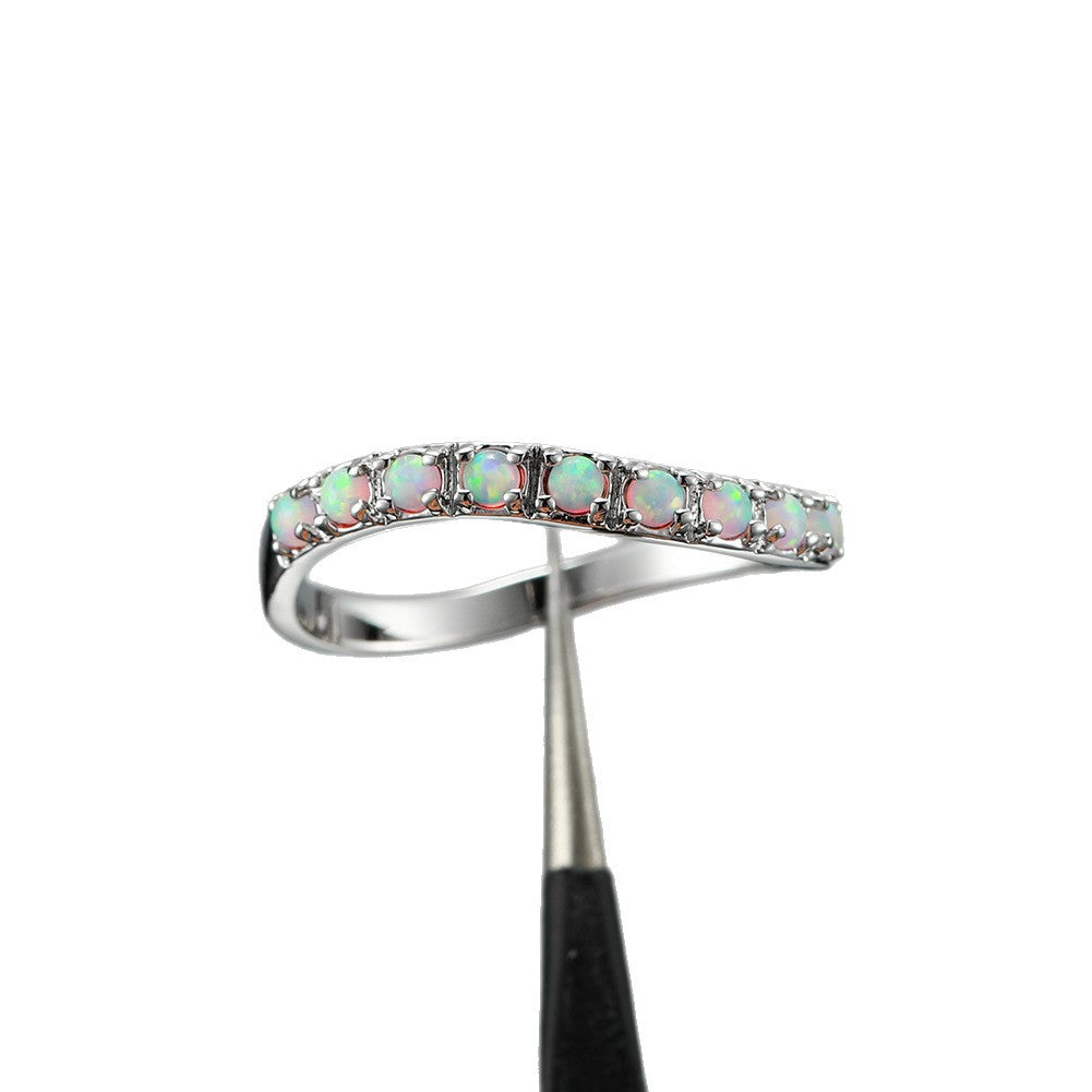 Damen Ring mit funkelnden opalisierenden Steinen Shop Nory