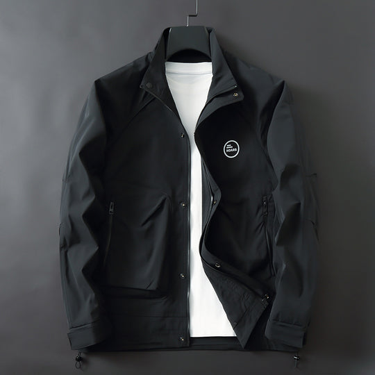Herren Leichte technische Softshell-Übergangsjacke mit Stehkragen und verdeckter Reißverschlussleiste Shop Nory