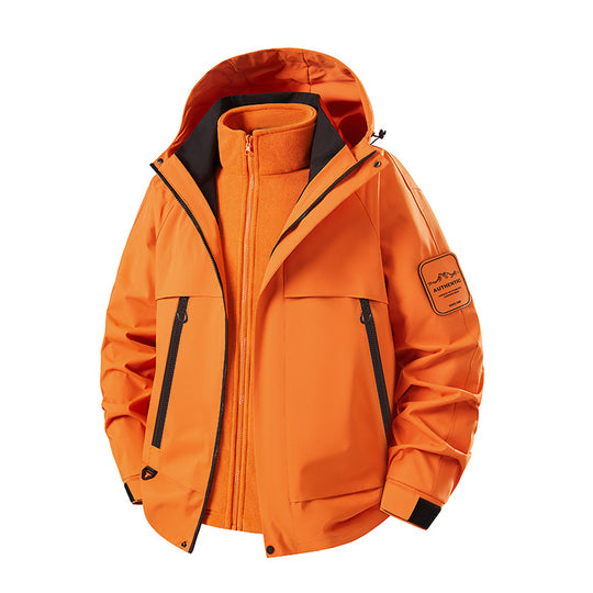 Herren multifunktionale Wasserfeste Softshell-Regenjacke mit abnehmbarer Fleece-Innenjacke Shop Nory