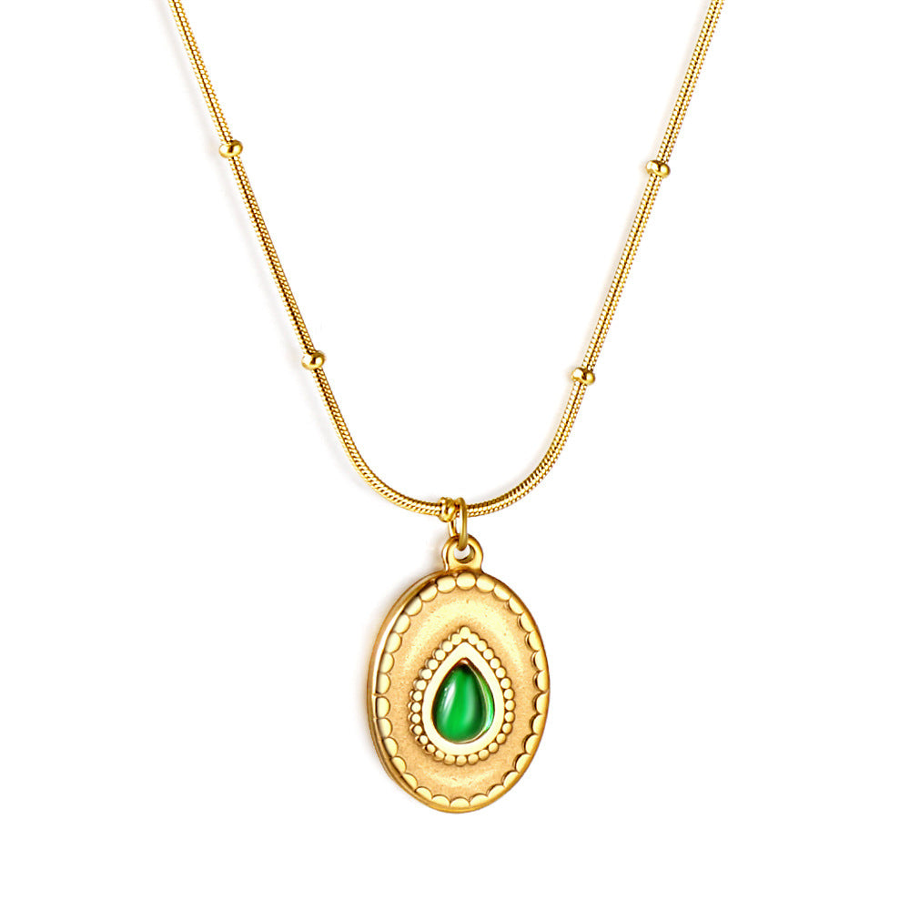 Damen elegante Halskette mit geometrischem Kompassanhänger aus hochwertigem Edelstahl und goldplattiertem Finish Shop Nory