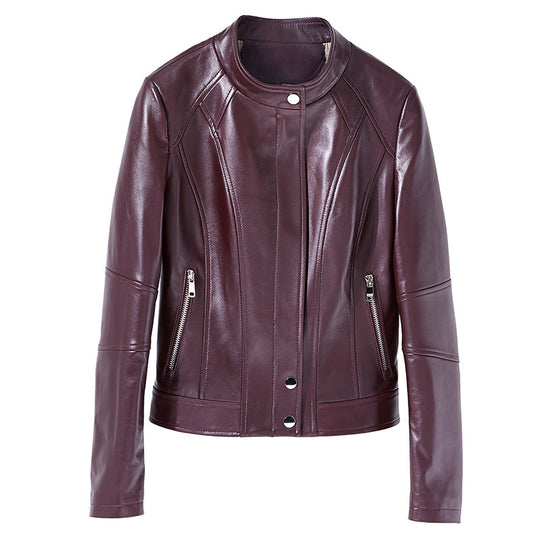 Damen Trendige Bikerjacke aus hochwertigem Leder Shop Nory
