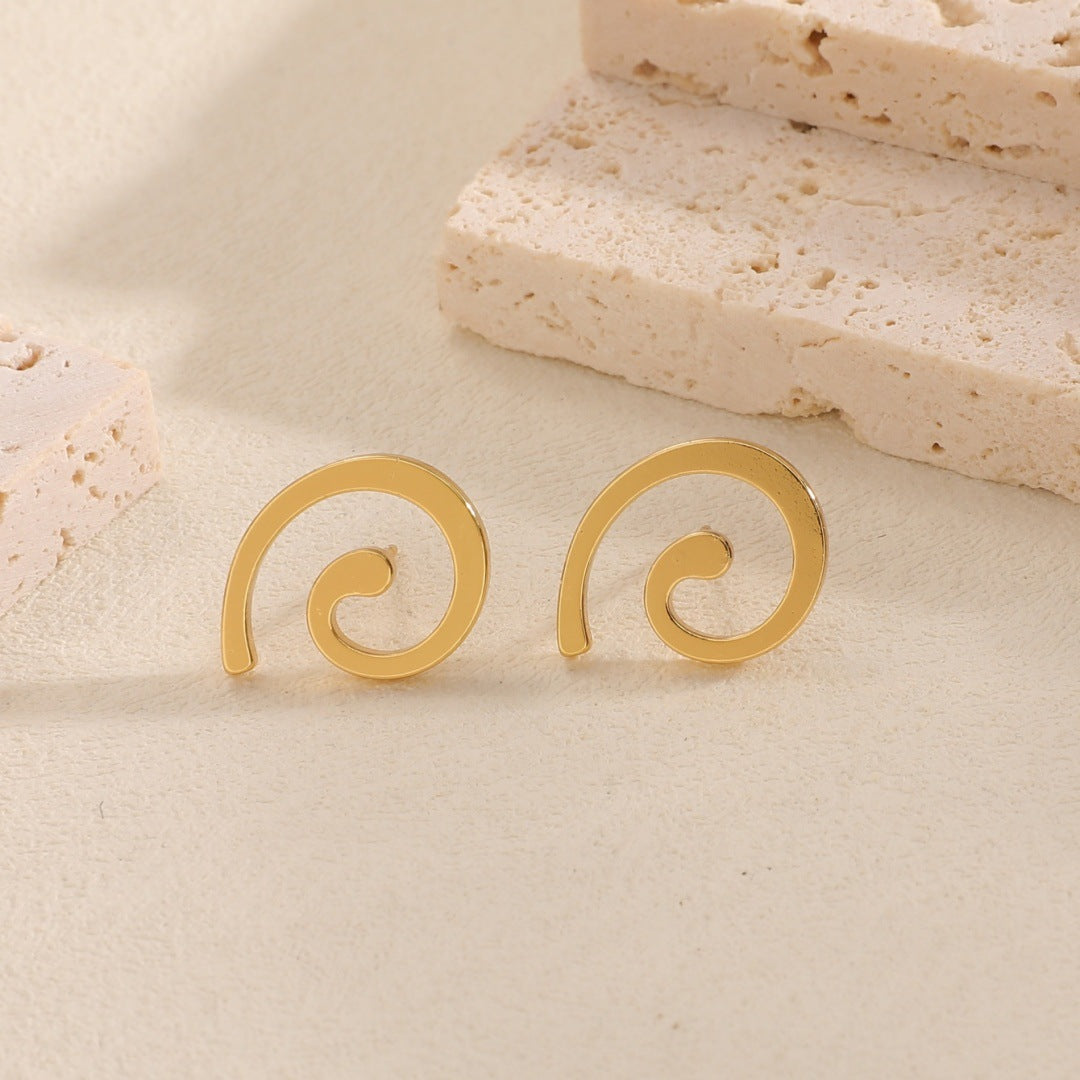 Damen Ohrringe mit modernem Spiralmuster Shop Nory