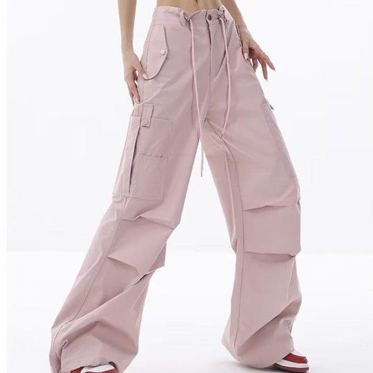 Damen Cargo-Hose im lässigen Oversized-Schnitt mit praktischen Taschen und verstellbarem Bund Shopnory