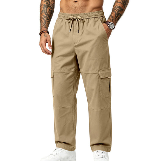 Herren locker geschnittene multifunktionale Cargohose aus Baumwollmischung mit Kordelbund Shop Nory