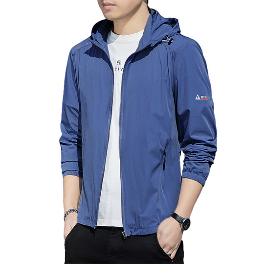 Herren Ultraleichte Wind- und Regenjacke mit Kapuze, Packfunktion und Reißverschlusstaschen Shop Nory