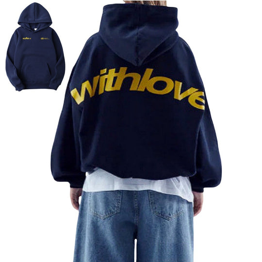 Unisex nan oversized Kapuzenpullover mit großflächigem Rückenprint, Kängurutasche und gerippten Bündchen Shop Nory