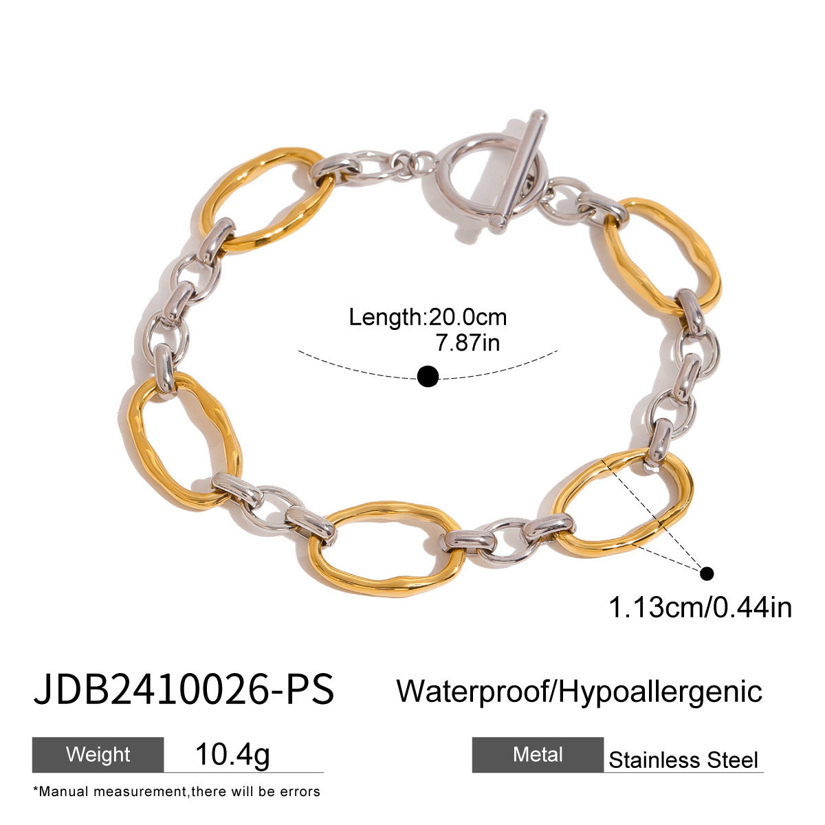 Damen Armband mit modernem Kettenmuster und verstellbarem Verschluss Shop Nory