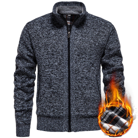 Herren Strickjacke mit hohem Kragen und praktischem Reißverschluss Shopnory