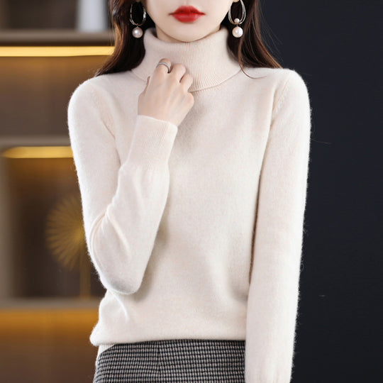 Damen Schmal geschnittener Rollkragenpullover aus kaschmirähnlichem Feinstrick mit softem Flor Shop Nory
