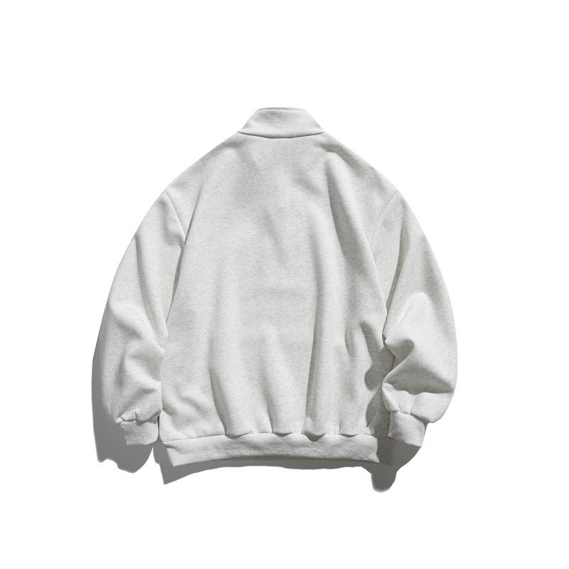 Unisex Oversize-Fleece-Halbzip-Sweatshirt mit Stehkragen und Kängurutasche Shop Nory