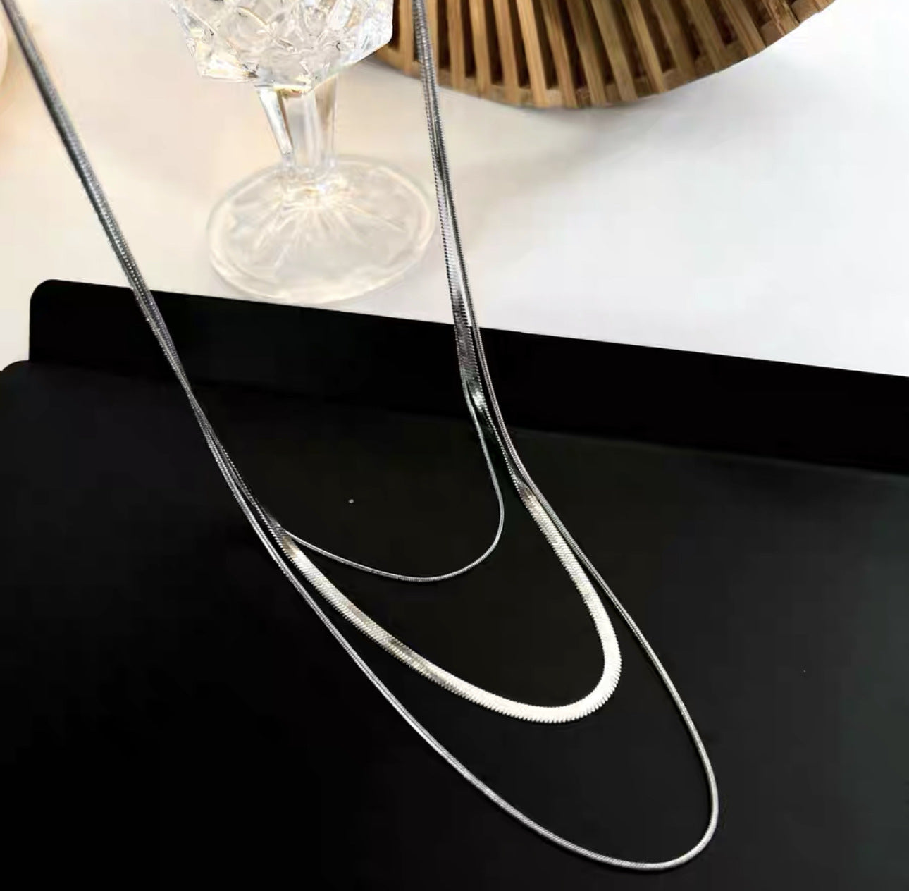 Damen geschichtete Schlangenkette Halskette Shop Nory