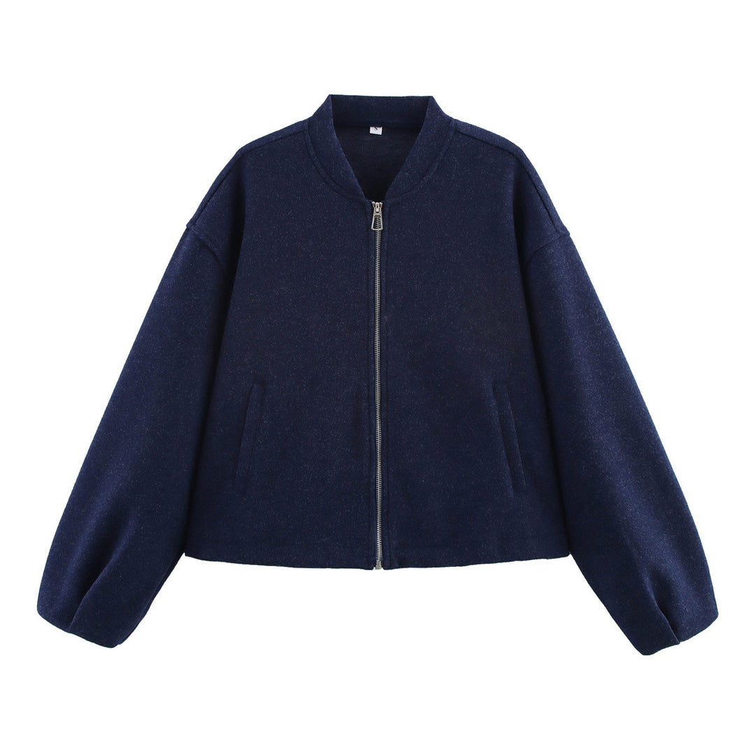 Damen Boxy Wollmix-Zipjacke mit kurzem Saum und Tunnelzug Shop Nory
