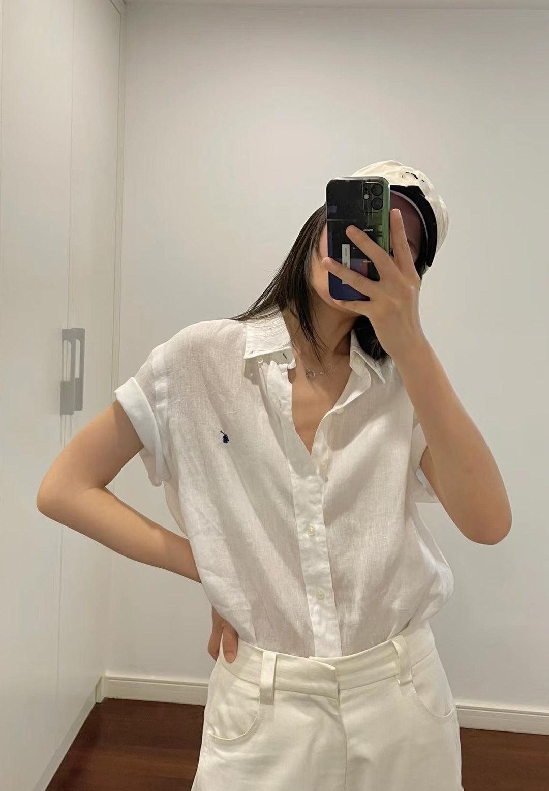 Damen Elegante Kurzarmbluse mit Knopfleiste Shop Nory