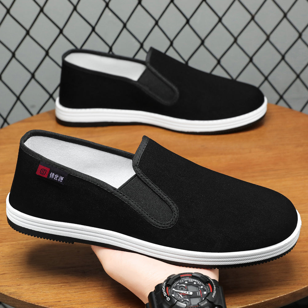 Herren nan leichter Canvas-Slip-On Alltagsschuh mit elastischem Einstieg, gepolsterter Innensohle und griffiger Gummilaufsohle Shop Nory