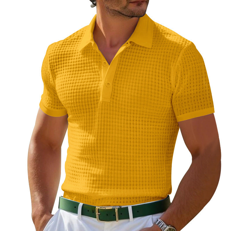 Herren nan Poloshirt mit Strukturstrick und schmalem Schnitt