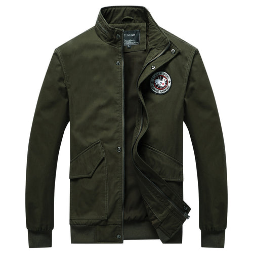 Herren Canvas-Fieldjacke im Bomberstil mit Stehkragen, Taschenklappen und elastischen Bündchen Shop Nory