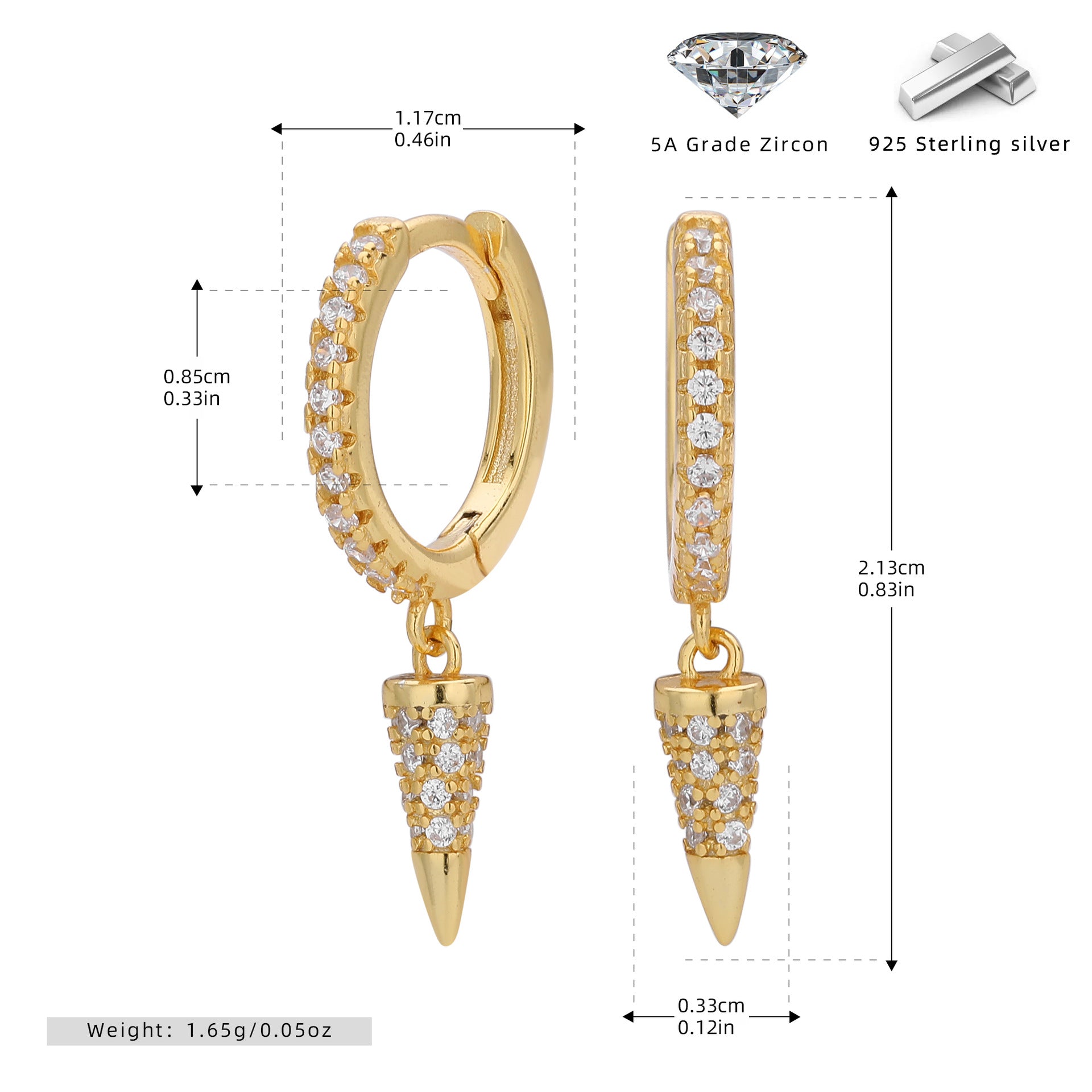 Damen Ohrhänger mit elegantem Zirkon-Design und modernem Anhänger Shop Nory