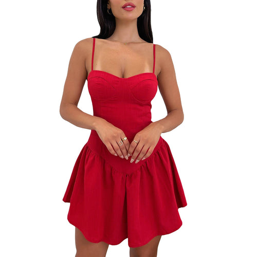 Damen trägerloses Minikleid mit Rüschendesign und figurbetontem Schnitt