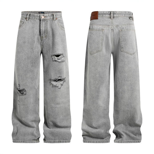 Damen Weite hochgeschnittene Jeans im Palazzoschnitt mit Destroyed-Details Shop Nory