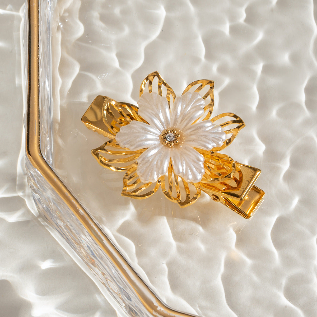 Damen Haarspange mit floralem Design aus hypoallergenem Edelstahl Shop Nory