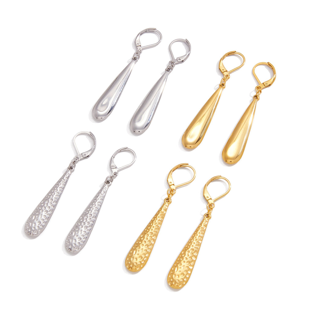 Damen Ohrhänger mit elegantem Tropfen-Design aus hypoallergenem Edelstahl Shop Nory